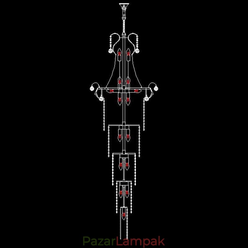 Európai hosszú függő kristálycsillár