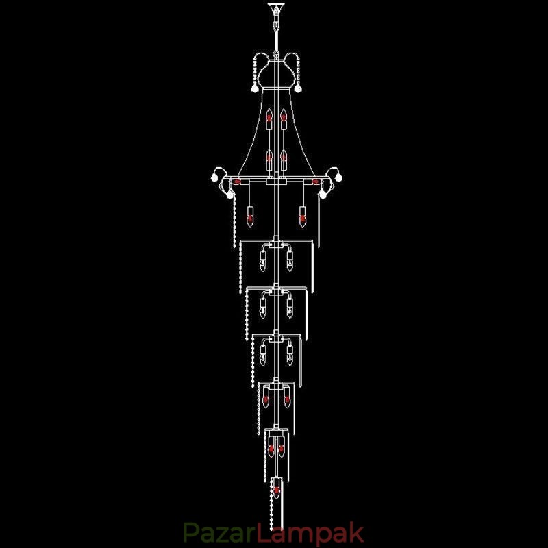 Európai hosszú függő kristálycsillár