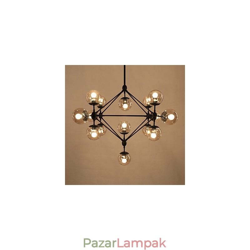 Csillár 15 Lámpák Üveg Golyós Lámpák Retro Szabadtéri Garázs Fém