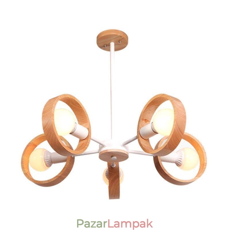 Egyedi skandináv fa függőlámpa