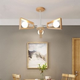 Modern, legyező alakú csillár, elegáns fa függőlámpa