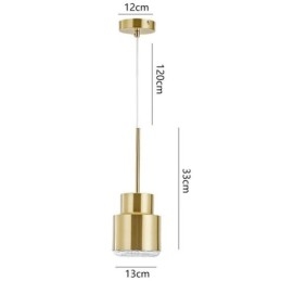 Posztmodern üveg függőlámpa Arany hengeres lámpa Erős világítás