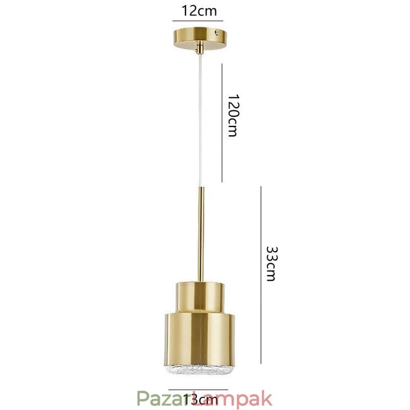 Posztmodern üveg függőlámpa Arany hengeres lámpa Erős világítás