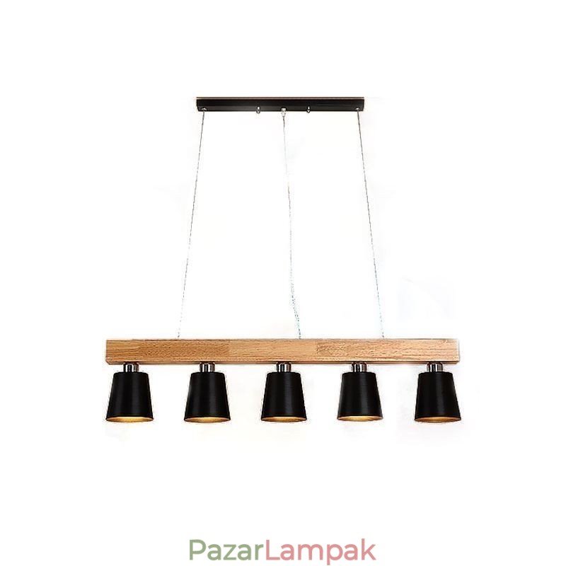 Nordic Wood Chandelier Egyedi, egyenes függőlámpa kávézó