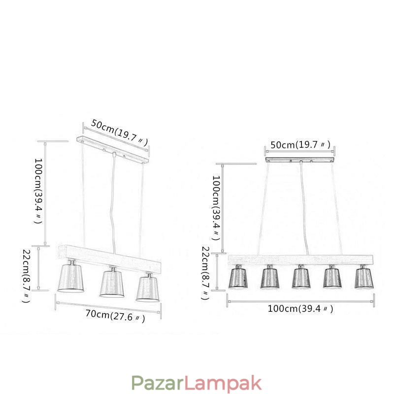 Nordic Wood Chandelier Egyedi, egyenes függőlámpa kávézó