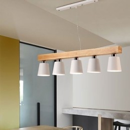 Nordic Wood Chandelier Egyedi, egyenes függőlámpa kávézó