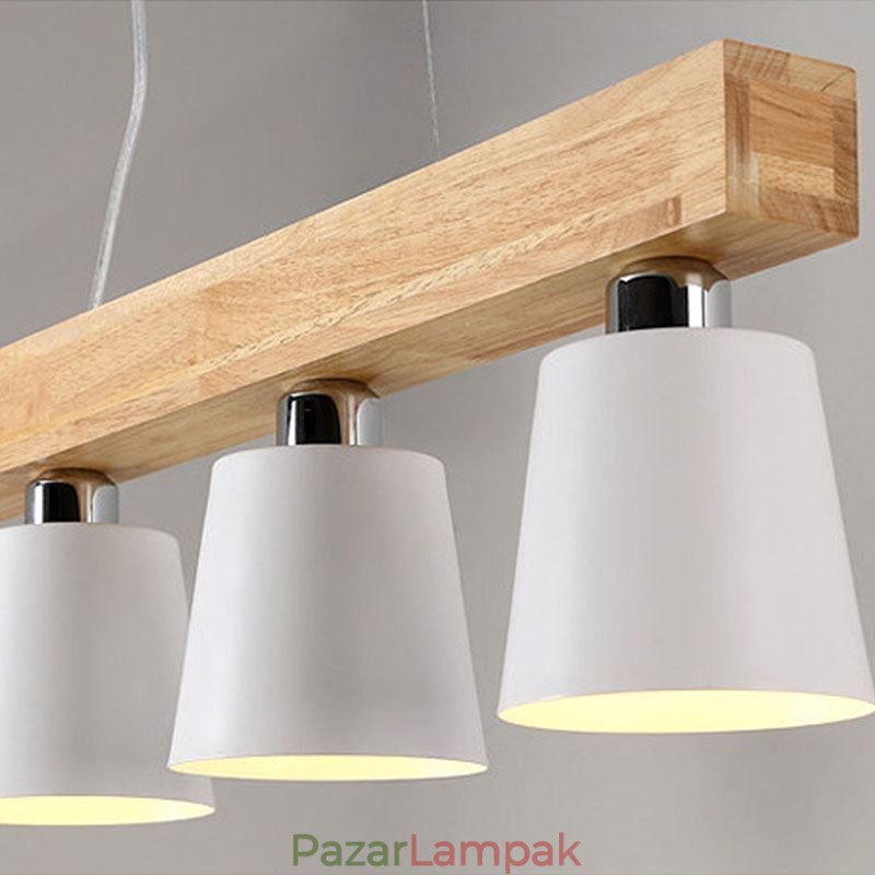 Nordic Wood Chandelier Egyedi, egyenes függőlámpa kávézó