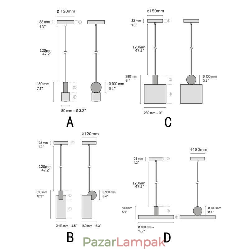 Modern függőlámpa Nordic akril lámpa geometriájú világítólámpa