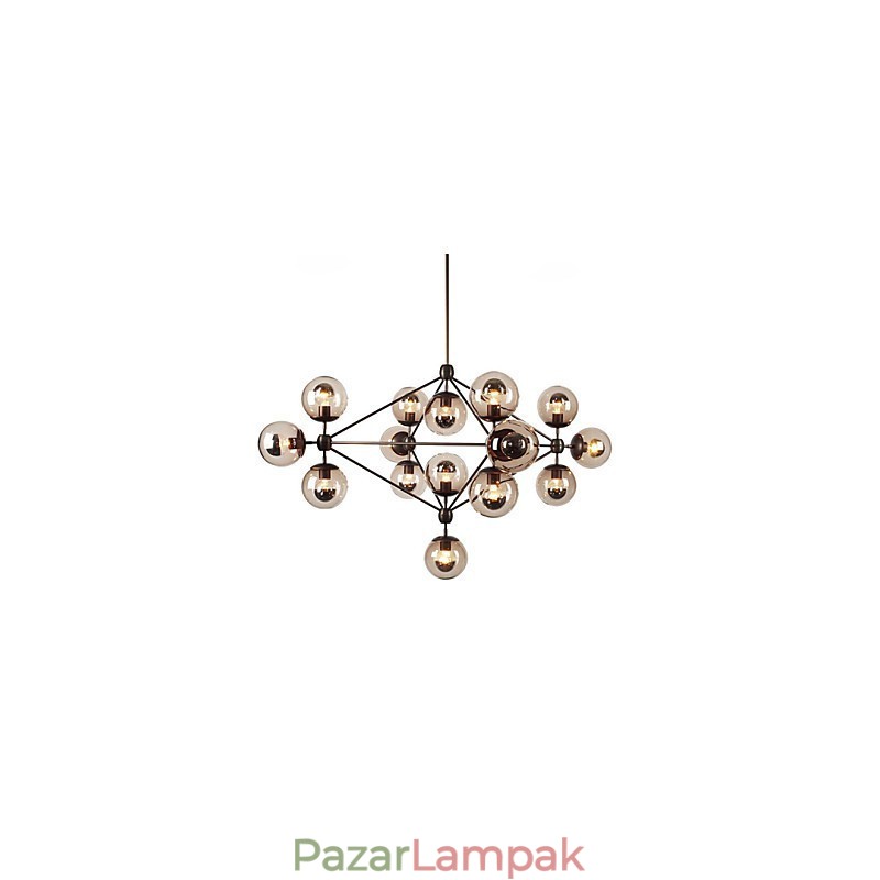 Csillár 15 Lámpák Üveg Golyós Lámpák Retro Szabadtéri Garázs Fém