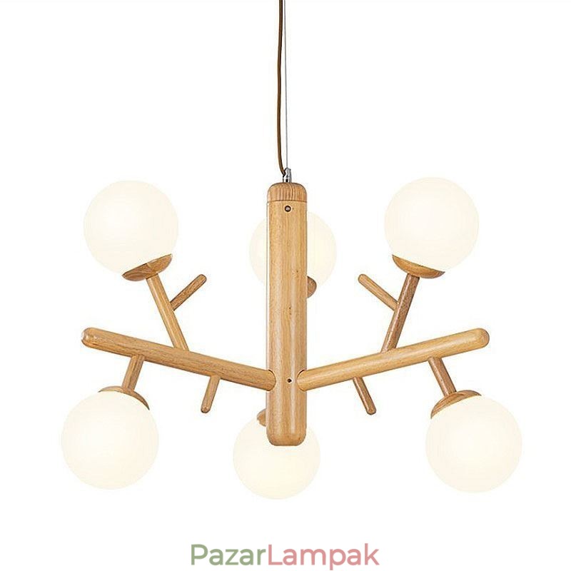 Nordic kreatív fa függőlámpa