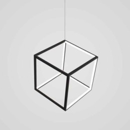 Fekete függőlámpa geometrikus kocka világítás