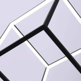 Fekete függőlámpa geometrikus kocka világítás