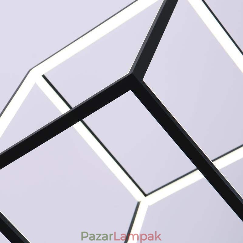 Fekete függőlámpa geometrikus kocka világítás