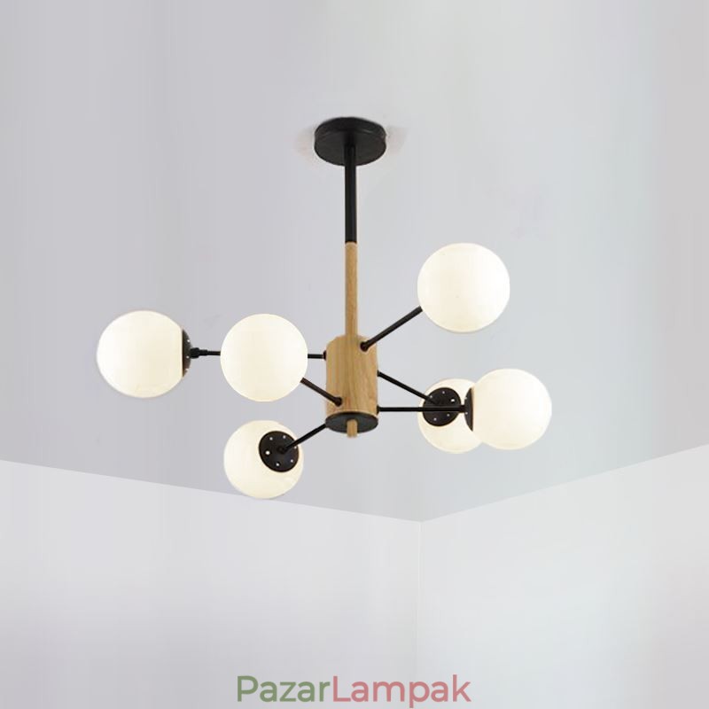 Magic Bean függőlámpa Kreatív skandináv fa lámpatest