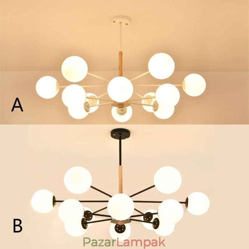 Magic Bean függőlámpa Kreatív skandináv fa lámpatest