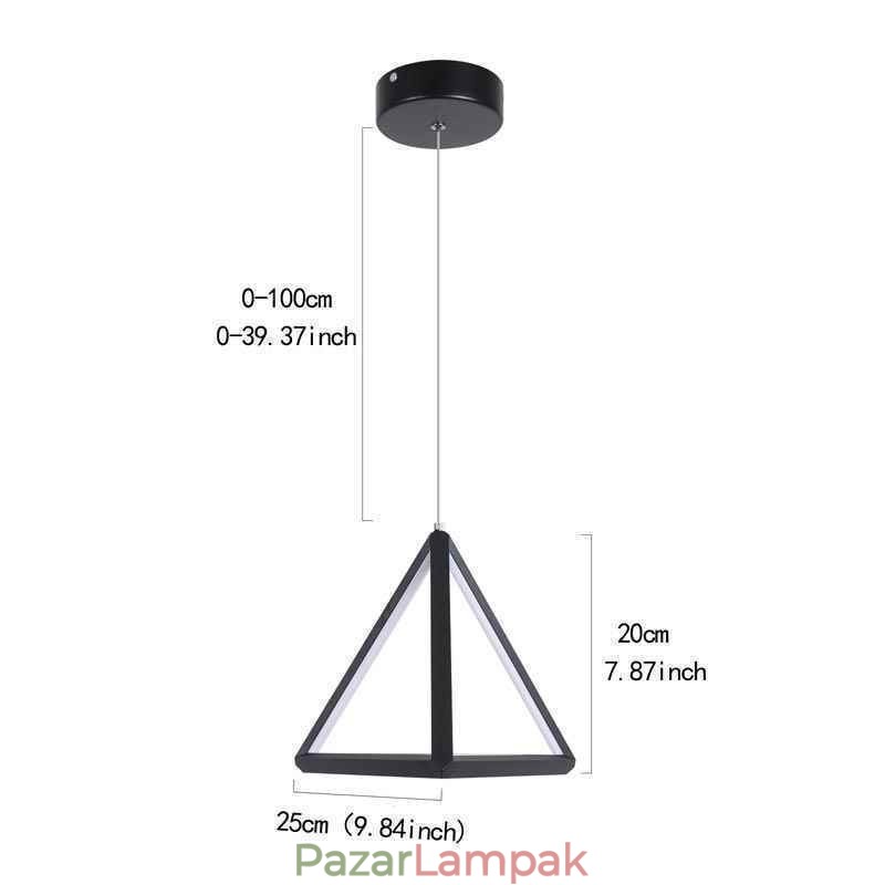 Posztmodern függőlámpa geometriai háromszög fényű kreatív lámpa világítás