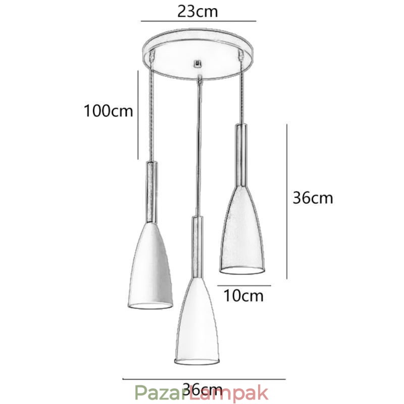 Modern egyszerű függőlámpa három fényű kreatív alumínium művészeti lámpatest kávézó