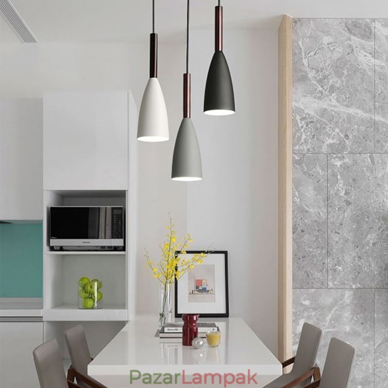 Modern egyszerű függőlámpa három fényű kreatív alumínium művészeti lámpatest kávézó