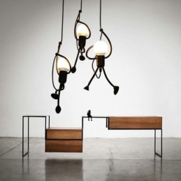 Modern függőlámpa Kreatív kisember alakú lámpa, egyedi otthoni lámpa