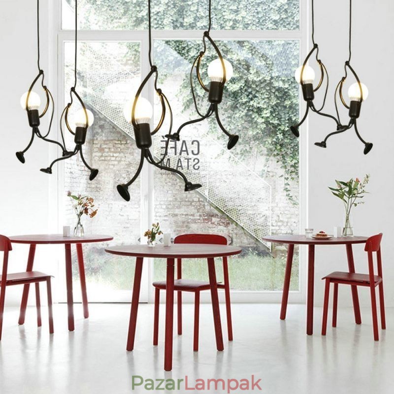 Modern függőlámpa Kreatív kisember alakú lámpa, egyedi otthoni lámpa