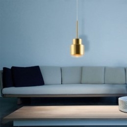 Posztmodern üveg függőlámpa Arany hengeres lámpa Erős világítás