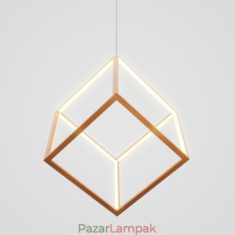 Posztmodern függőlámpa Geometrikus arany függőlámpa