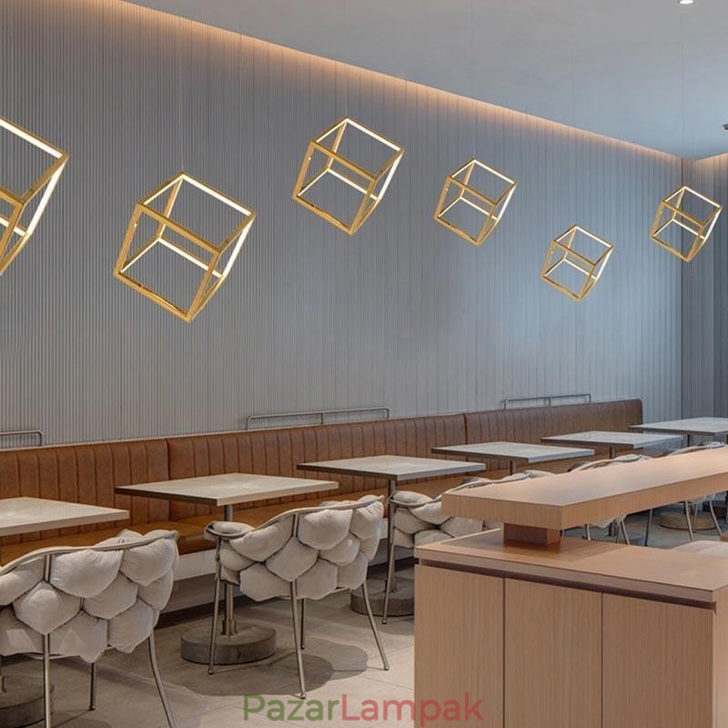 Posztmodern függőlámpa Geometrikus arany függőlámpa