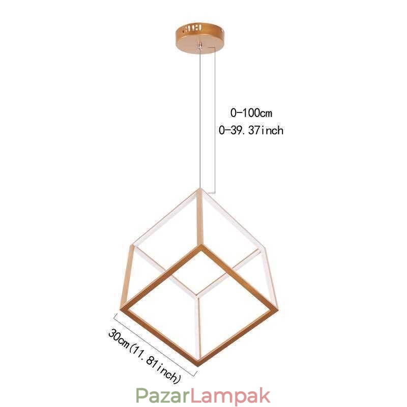 Posztmodern függőlámpa Geometrikus arany függőlámpa