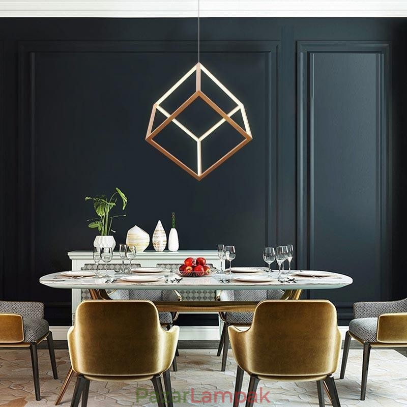 Posztmodern függőlámpa Geometrikus arany függőlámpa