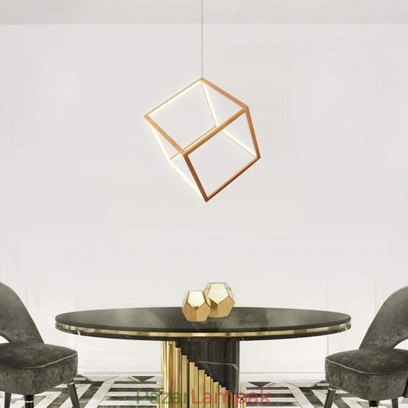 Posztmodern függőlámpa Geometrikus arany függőlámpa