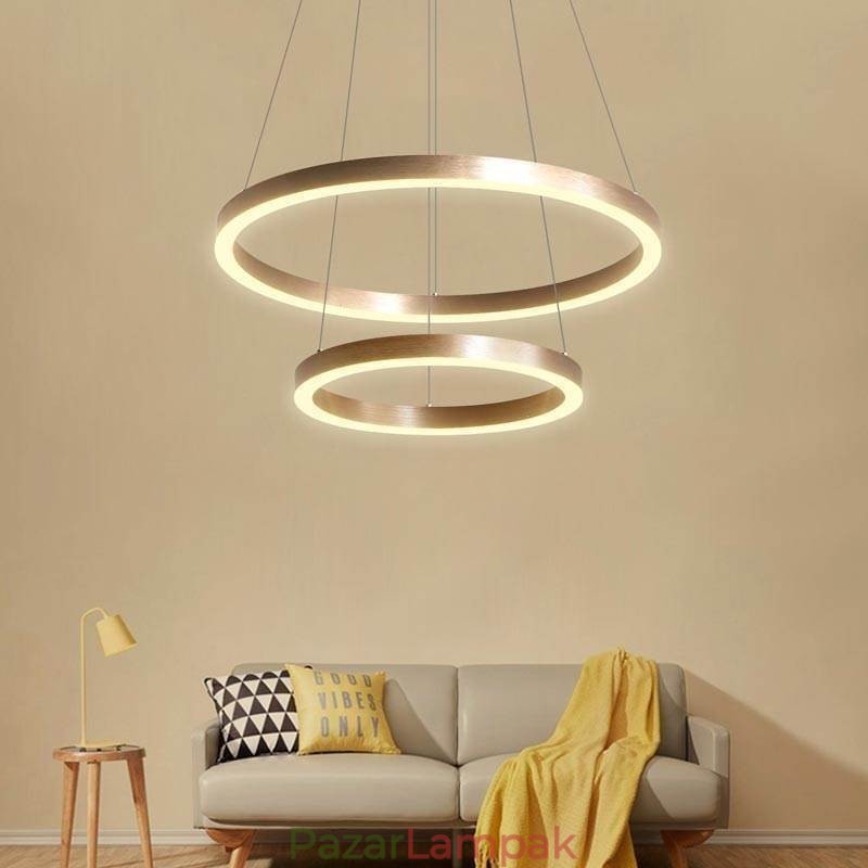 Függőlámpa Rajz Craft 2 gyűrűs lámpa 60+40cm