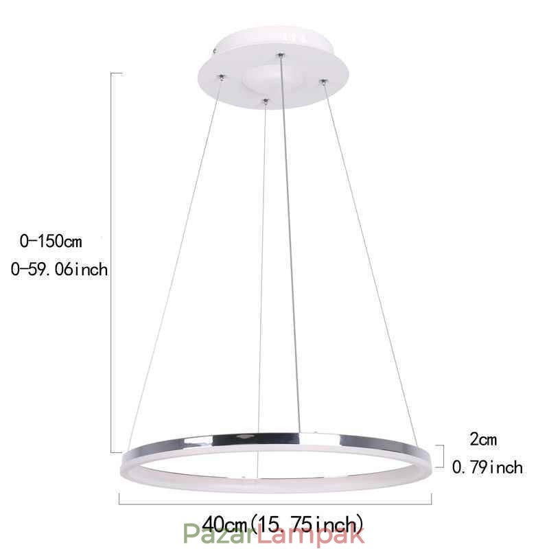 Modern függőlámpa akril körlámpa 40cm