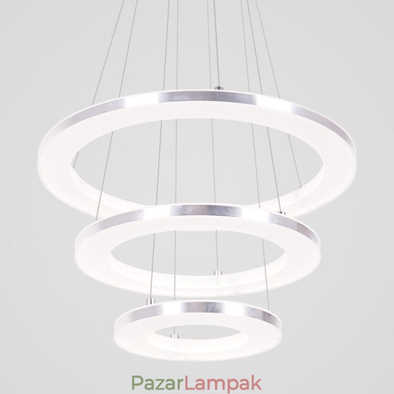 Modern függőlámpa akril 3 gyűrűs lámpa 40+30+20cm