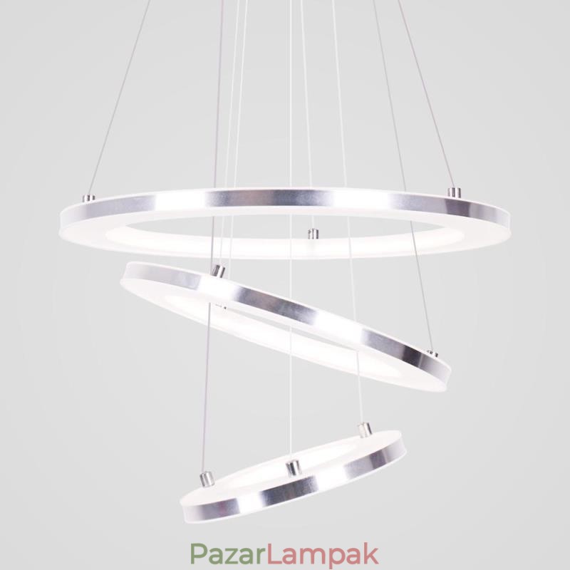 Modern függőlámpa akril 3 gyűrűs lámpa 40+30+20cm