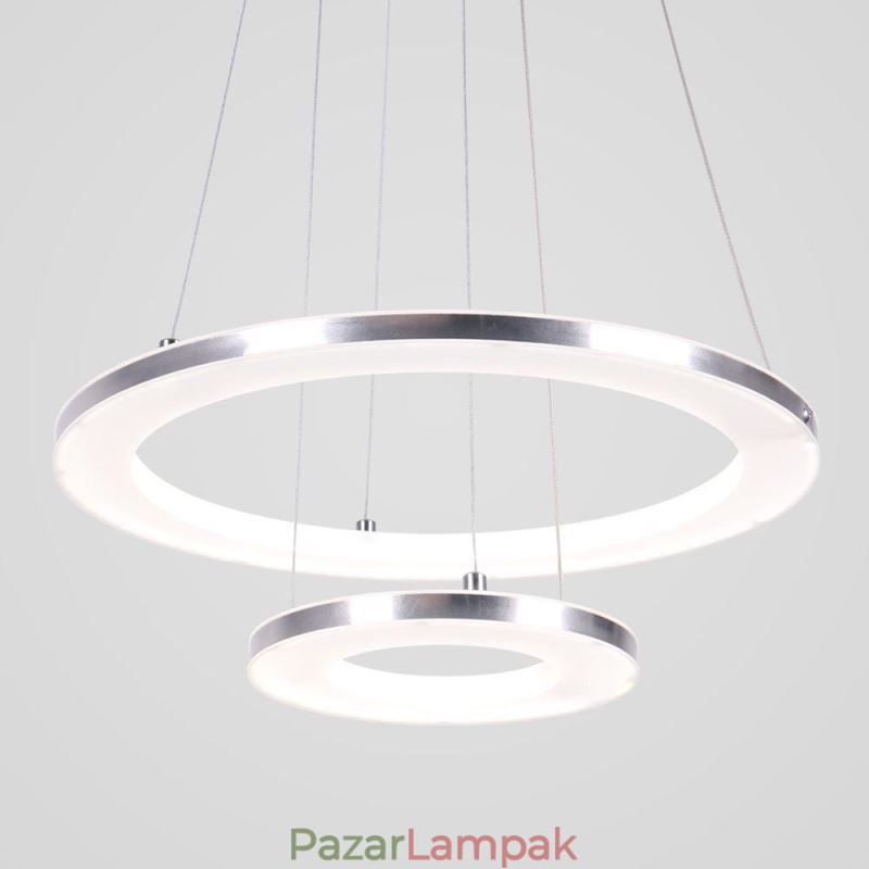 Modern függőlámpa akril 2 gyűrűs lámpa 40+20cm