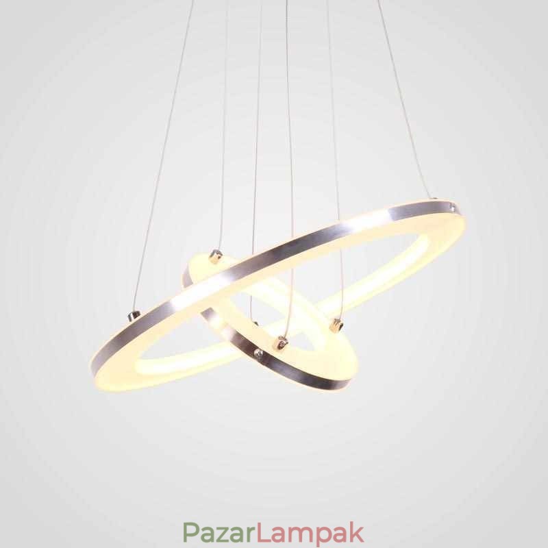 Modern függőlámpa akril 2 gyűrűs lámpa 40+20cm