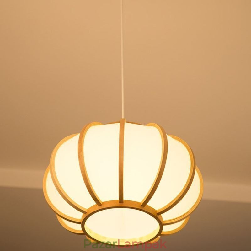 Kreatív japán bambusz függőlámpa Modern, egyszerű függőlámpa teázói körlámpa
