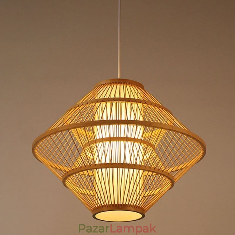 Giroszkóp tervezésű bambusz függőlámpa