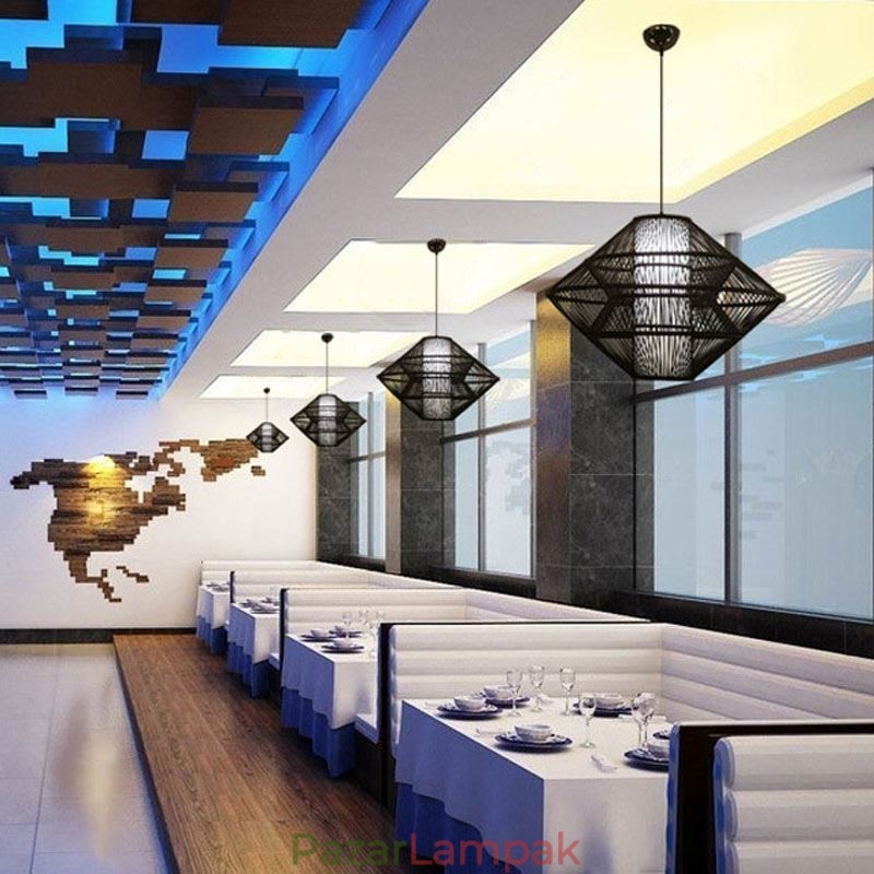 Giroszkóp tervezésű bambusz függőlámpa