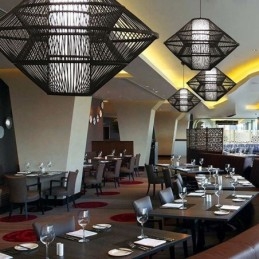 Giroszkóp tervezésű bambusz függőlámpa