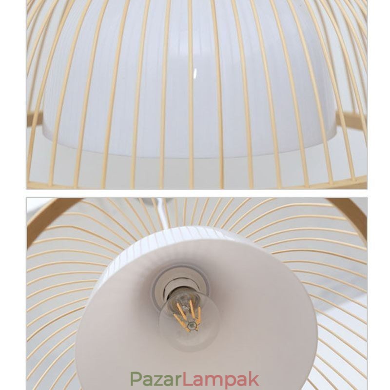 Modern egyszerű lefelé függő lámpa Különleges bambusz függőlámpa éjjeli világítás