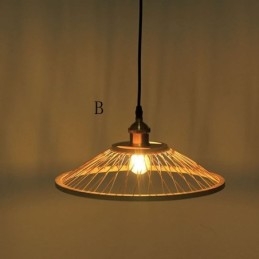 Dome bambusz függőlámpa, kézzel szőtt függőlámpa