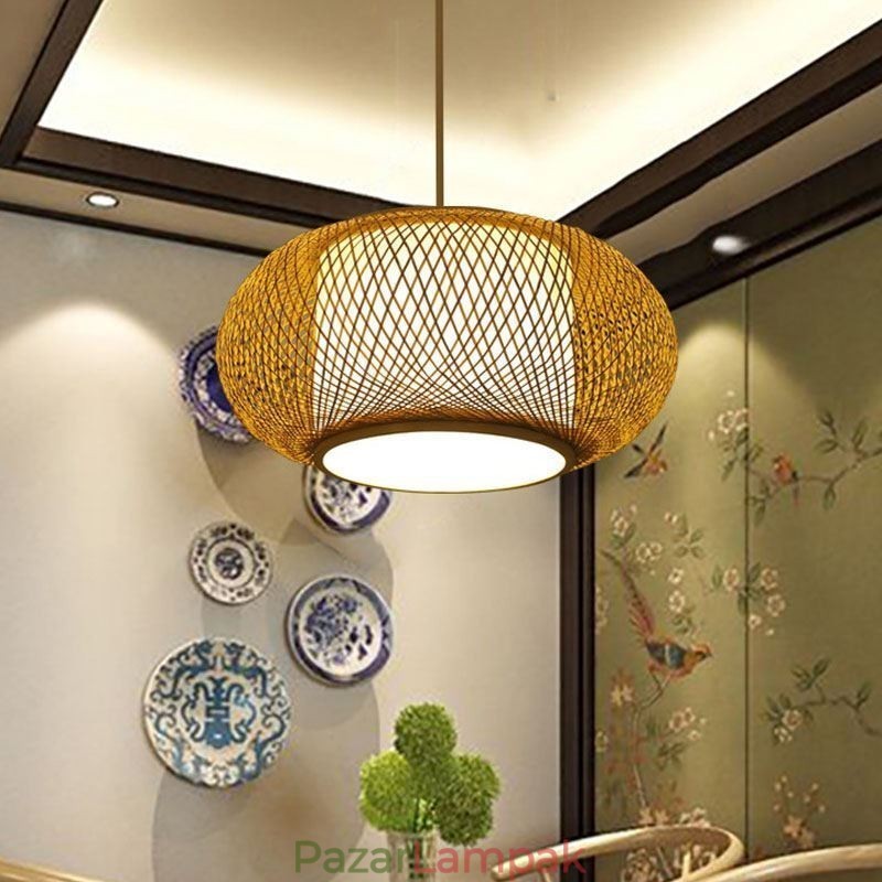 Dekoratív bambusz függőlámpa vizuális komfort