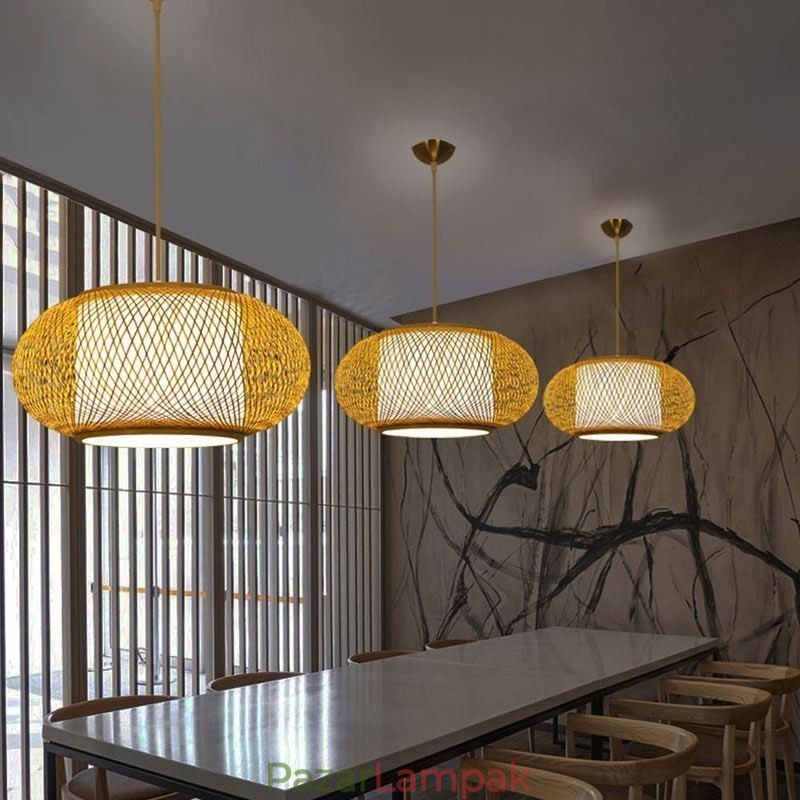 Dekoratív bambusz függőlámpa vizuális komfort