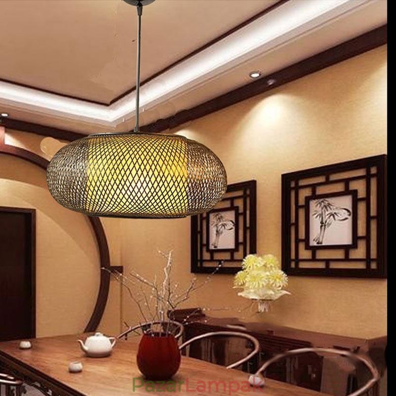 Dekoratív bambusz függőlámpa vizuális komfort