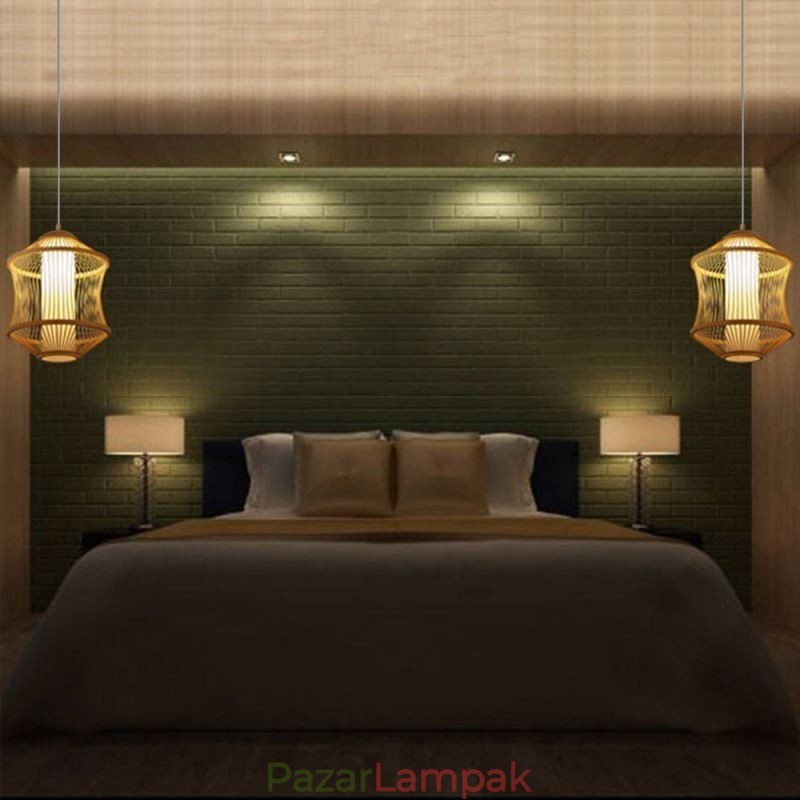 Visual Comfort bambusz ketrec függőlámpa