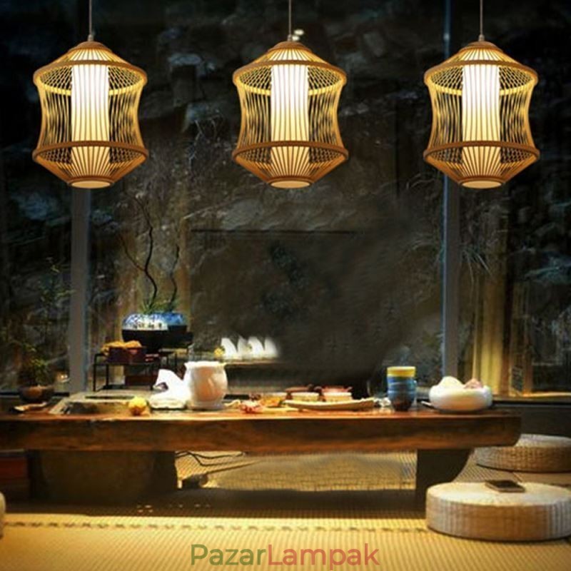 Visual Comfort bambusz ketrec függőlámpa