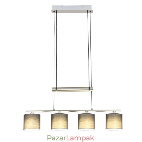 Modern 4 fényű függőlámpa állítható magasságú szövet ernyővel