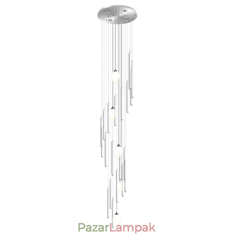 Fürdős függőlámpa Modern, nagyméretű, kristálycsillár függő, duplex lépcsőház
