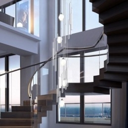 Fürdős függőlámpa Modern, nagyméretű, kristálycsillár függő, duplex lépcsőház